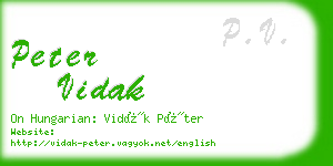 peter vidak business card